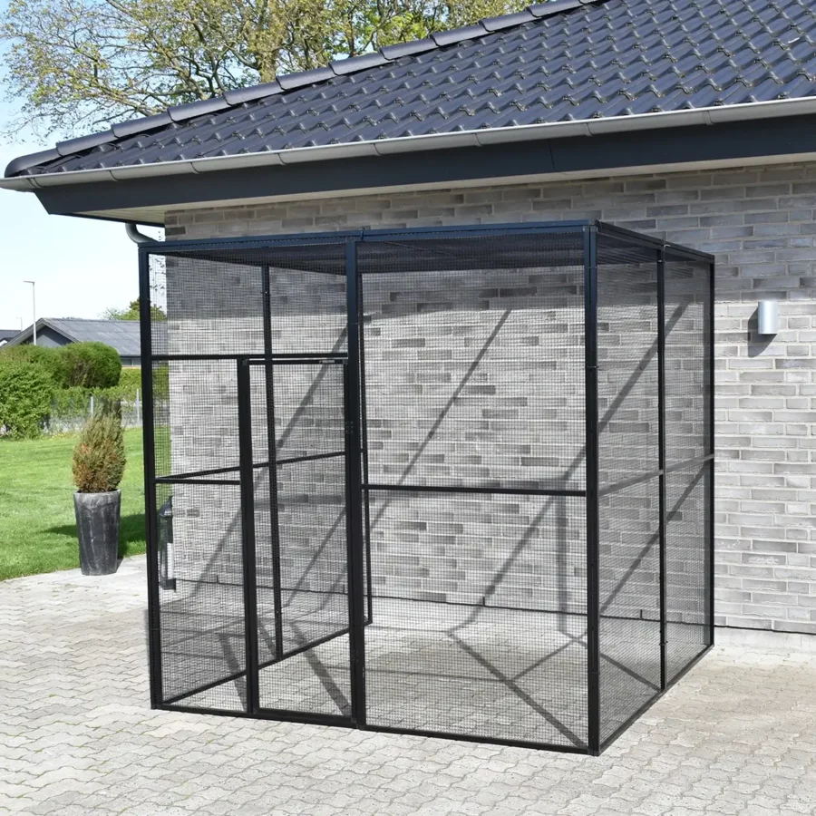 Sort voliere 2x 2 meter | Randers Volieren
